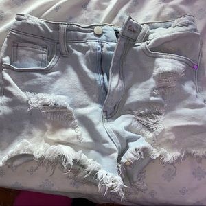 girls jean shorts,  brand-material girl, color, light blue and while, size- 5